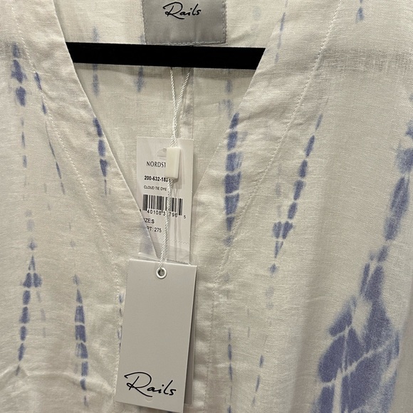 Rails Thea Tie Waist Blouse, Cloud Tie Dye, Small - Picture 10 of 12
